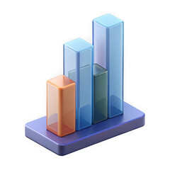 Aufkleber - Colorful 3d bar chart isolated on transparent background