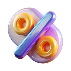 Aufkleber - 3d rendering of a percentage symbol isolated on transparent background