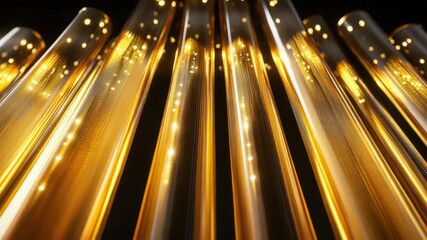Poster - A detailed view of several shiny metal pipes