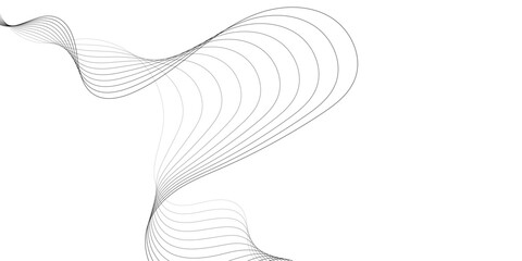 Aufkleber - minimalist abstract background featuring wavy gray lines on a white backdrop creating a smooth and elegant pattern design for modern and creative wavey design.