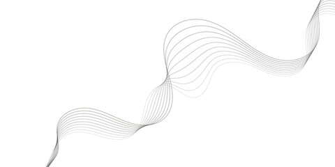 Aufkleber - minimalist abstract background featuring wavy gray lines on a white backdrop creating a smooth and elegant pattern design for modern and creative wavey design.