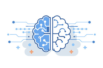Poster - Digital brain with circuits connecting to artificial intelligence and technology