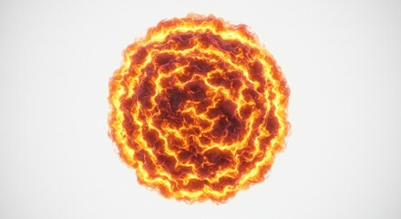 Poster - Intricate fire vortex design against a white background showcasing swirling fiery patterns and