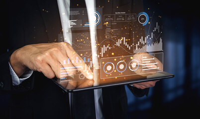 Poster - Sales data analysis dashboard showing performance, trends, and insights. Sales data tracks growth, supports decisions, sales data boosts strategy, and sales data drives performance. Vouch