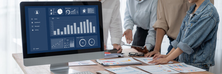 Poster - Business data dashboard provide brisk business intelligence analytic for marketing strategy planning