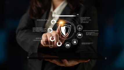Poster - Cyber security protects against breaches, hacks, and network attacks using strong infrastructure and proactive digital defense strategies. Latch