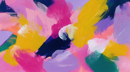 Poster - Vibrant Abstract Painting with Bold Colors on Rustic Background
