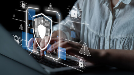Poster - Cyber security protects against breaches, hacks, and network attacks using strong infrastructure and proactive digital defense strategies. Latch
