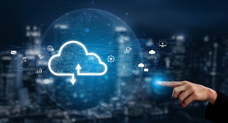 Poster - Cloud computing enables digital growth with secure data storage, scalable infrastructure, and strategic cloud-based business solutions. Vouch