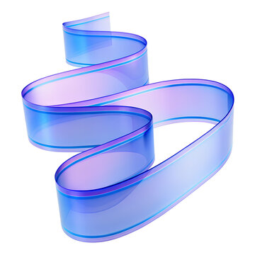 Bent multicolored gradient plastic texture. 3d rendering abstract glass folded shape, modern design element