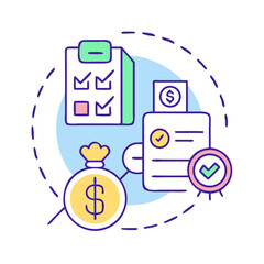 Aufkleber - Finance approval checklist for payments and successful transaction completion illustration vector