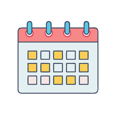 Aufkleber - Colorful cartoon calendar illustration representing schedule organization and time management