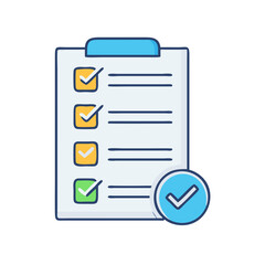 Aufkleber - Clipboard checklist illustration with checkmarks, representing a completed task or todo list