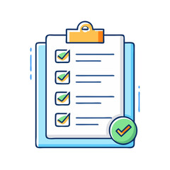 Aufkleber - Checklist clipboard icon representing tasks completed and successfully finished project