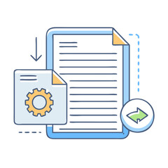 Aufkleber - Icon representing document workflow automation and data transformation processes