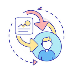 Poster - Person and Data Exchange and Analytics Loop Illustrating Business Growth and Refinement