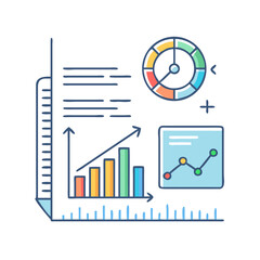Poster - Data Analysis Visualization Depicting Business Growth with Charts and Graphs Elements
