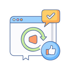 Poster - Web Page with Refresh Icon Thumbs Up and Check Mark Notification