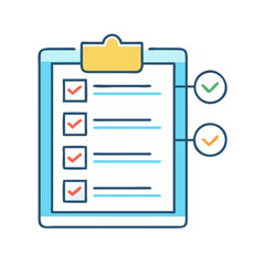 Aufkleber - Checklist on Clipboard Showing Task Completion with Tick Marks and Checkboxes