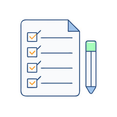 Aufkleber - Task checklist illustration with checkboxes and pencil, indicating progress and completion