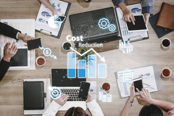 Poster - Digital transformation cuts costs through process optimization, resource efficiency, and financial savings for long-term business success. Vouch
