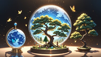 Wall Mural - christmas tree in the night