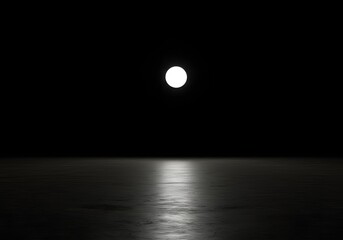 Fototapete - Minimalist Black Scene with Bright Light and Reflections - Modern Abstract Dark Aesthetic