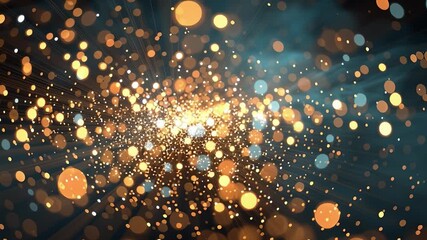 Poster - golden particles expanding and creating a sparkling magical atmosphere