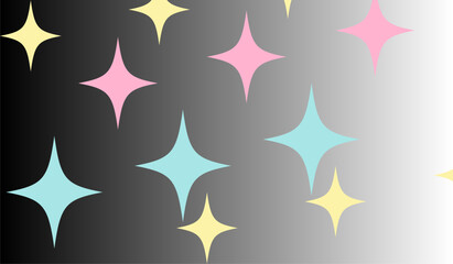 Aufkleber - Gradient field with pastel colored star shapes scattered across the surface in a random pattern design