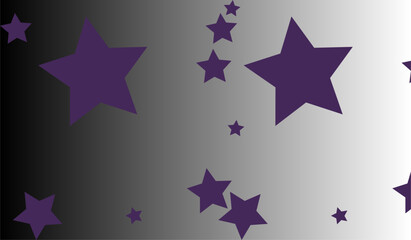 Aufkleber - Floating violet stars on gradient from shade to white create celestial atmosphere illustration