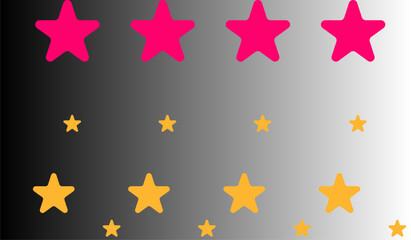 Aufkleber - Illustration of pink and yellow stars on a gradient from deep to light shade, creating a night sky effect