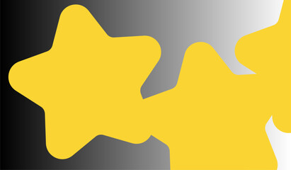 Aufkleber - Three luminous golden stars overlap against gradient backdrop of gray and very shade near the edge