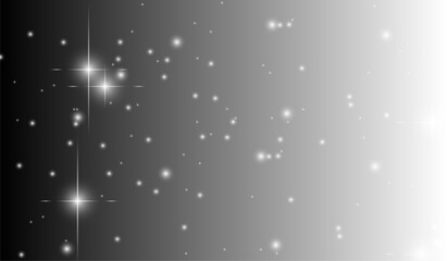 Poster - Gradient illuminated sky with scattered light points and prominent starbursts on the left side