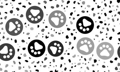 Aufkleber - Abstract seamless pattern with pet symbols. Creative leopard backdrop. Illustration on transparent background