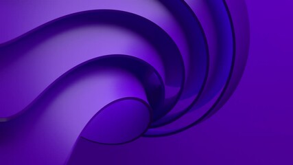 Poster - Abstract animation of curved purple shapes, background design, 4k seamless looping video, 3d render