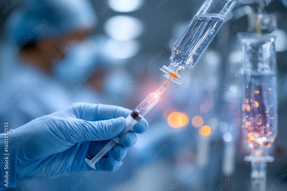Interventional Injections Preparation of Intravenous Injection by a Medical Professional Stock ...