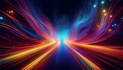 Aufkleber - energy flow in fiber optics