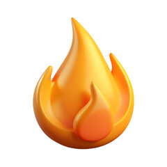 Poster - A glossy orange flame with smaller flame in front on a black background in a studio shot created with generated ai