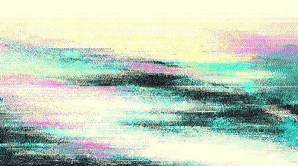 Poster - Abstract glitch vector background with vibrant colors and soft textures  