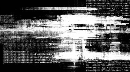 Poster - Abstract glitch vector background in black and white design  