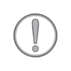 Poster - Grey Exclamation Point in a Circle Illustration for Emphasis and Alert Concepts