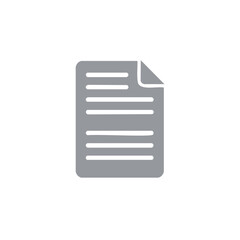 Poster - Grey Paper Document Icon with Folded Corner for Business or Personal Use. Clean File Symbol on Isolated Background.