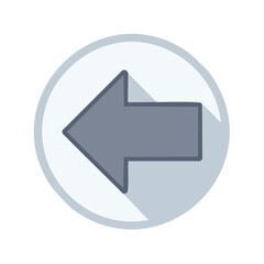 Poster - Back navigation icon in a circle, simple return or rewind symbol, arrow pointing left, directional signage element, digital illustration