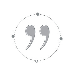 Poster - Quote Marks Pair with Abstracted Dotted Circle and Points for Text Block Design Element