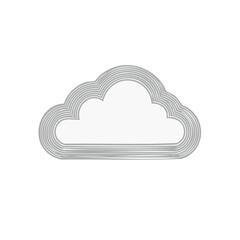 Poster - Cloud Icon with Lines, Weather Symbol, Internet Cloud Storage, Computing Technology