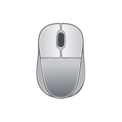Fototapete - Illustration of a silver computer mouse with left and right buttons and a scroll wheel on the device