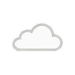 Poster - Illustration of a cloud made of three lines on a white background, minimal design with clean geometry, line art, cloud computing