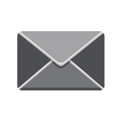 Poster - Vector illustration of a grey envelope with a closed flap for sending letters and emails.