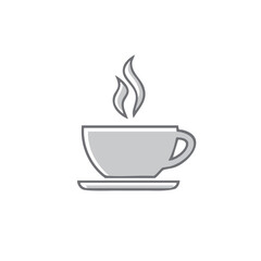 Poster - Cup of Coffee with Steam Minimalist Icon Illustration