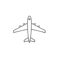 Poster - Simple outlined aircraft illustration for air transportation and aviation design concepts